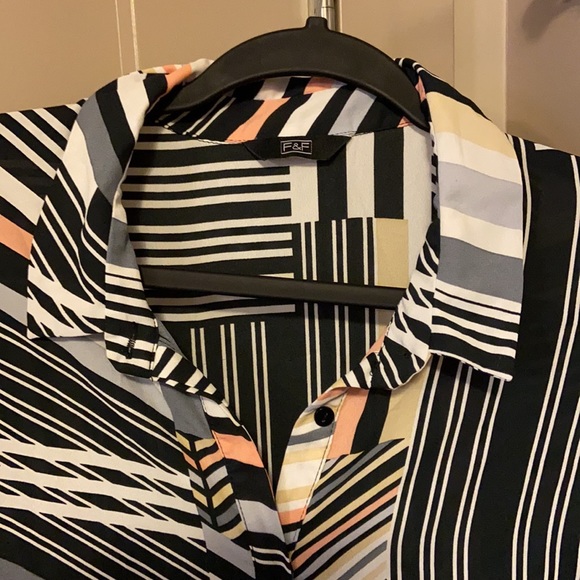 F&F long sleeve button up print shirt US14 - Picture 3 of 8